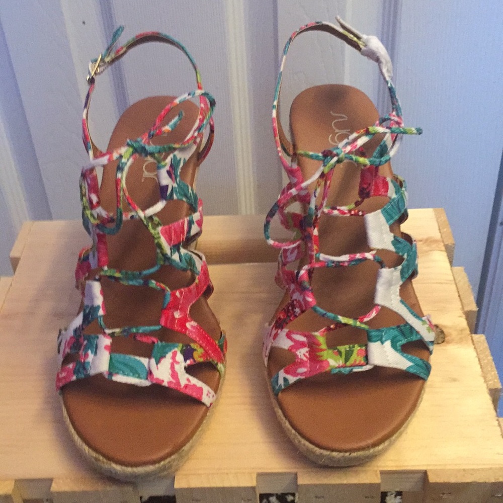 Multi Print Wedge Sandal